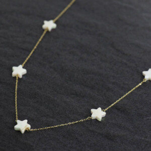 Gold necklaces - white stars