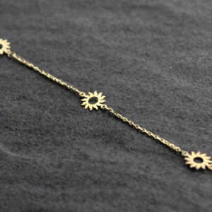 Gold Bracelets - Sun Pendant