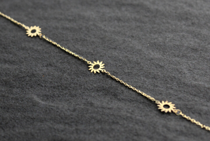 Gold Bracelets - Sun Pendant