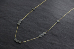 Gold Necklaces - Heart stones