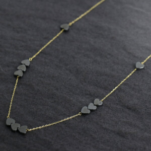Gold Necklaces - Heart stones